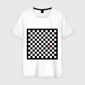 Мужская футболка хлопок с принтом Шахматная эмо-доска в Белгороде, 100% хлопок | прямой крой, круглый вырез горловины, длина до линии бедер, слегка спущенное плечо. | emo | розовый квадрат | субкультуры | шахматная доска | шахматы | эмо | эмо шахматы