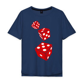 Мужская футболка хлопок Oversize с принтом Игральные кости в Белгороде, 100% хлопок | свободный крой, круглый ворот, “спинка” длиннее передней части | выигрыш | игра | игральные | казино | кости | кубики | ставки