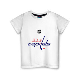 Детская футболка хлопок с принтом Washington Capitals Ovechkin 8 в Белгороде, 100% хлопок | круглый вырез горловины, полуприлегающий силуэт, длина до линии бедер | washington capitals | александр овечкин | вашингтон кэпиталс | лига | нхл | овечкин | хоккей