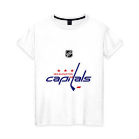 Женская футболка хлопок с принтом Washington Capitals Ovechkin 8 в Белгороде, 100% хлопок | прямой крой, круглый вырез горловины, длина до линии бедер, слегка спущенное плечо | washington capitals | александр овечкин | вашингтон кэпиталс | лига | нхл | овечкин | хоккей