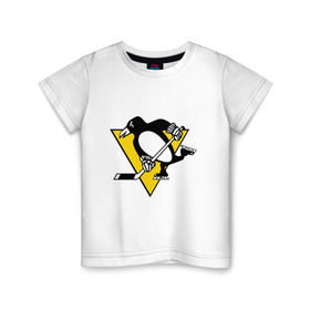 Детская футболка хлопок с принтом Pittsburgh Penguins Malkin 71 в Белгороде, 100% хлопок | круглый вырез горловины, полуприлегающий силуэт, длина до линии бедер | malkin | nhl | pittsburgh penguins | малкин | нхл | питсбург | хоккейный клуб