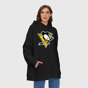 Худи SuperOversize хлопок с принтом Pittsburgh Penguins Malkin 71 в Белгороде, 70% хлопок, 30% полиэстер, мягкий начес внутри | карман-кенгуру, эластичная резинка на манжетах и по нижней кромке, двухслойный капюшон
 | malkin | nhl | pittsburgh penguins | малкин | нхл | питсбург | хоккейный клуб