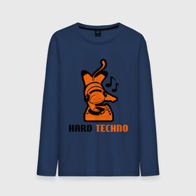 Мужской лонгслив хлопок с принтом Hard Techno - Dj вверх ногами в Белгороде, 100% хлопок |  | deejay | dj | hard | techno | вертушка | диджей | пластинка | техно