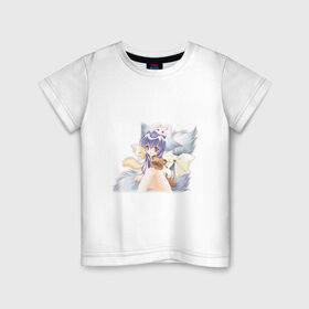 Детская футболка хлопок с принтом Девочка с игрушками в Белгороде, 100% хлопок | круглый вырез горловины, полуприлегающий силуэт, длина до линии бедер | anime | аниме | анимэ
