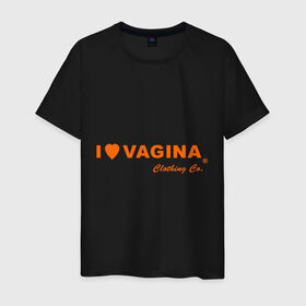 Мужская футболка хлопок с принтом I love vagina в Белгороде, 100% хлопок | прямой крой, круглый вырез горловины, длина до линии бедер, слегка спущенное плечо. | девушки | отношения