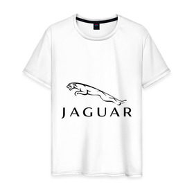 Мужская футболка хлопок с принтом Jaguar в Белгороде, 100% хлопок | прямой крой, круглый вырез горловины, длина до линии бедер, слегка спущенное плечо. | jaguar | авто2012 | ягуар