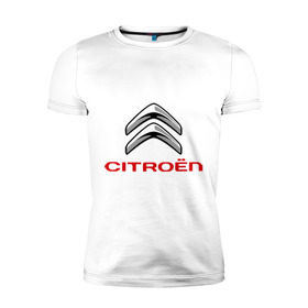 Мужская футболка премиум с принтом Citroen в Белгороде, 92% хлопок, 8% лайкра | приталенный силуэт, круглый вырез ворота, длина до линии бедра, короткий рукав | citroen | авто | авто2012 | автомобили | автомобиль | бренд | бренды | логотип | ситроен