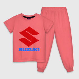 Детская пижама хлопок с принтом Suzuki в Белгороде, 100% хлопок |  брюки и футболка прямого кроя, без карманов, на брюках мягкая резинка на поясе и по низу штанин
 | suzuki | авто | автомобили | автомобиль | бренд | бренды | логотип | машины | сузуки | тачки
