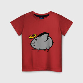 Детская футболка хлопок с принтом Мышь - ангел в Белгороде, 100% хлопок | круглый вырез горловины, полуприлегающий силуэт, длина до линии бедер | ангел | животные | мышка | мышонок | мышь | нимб