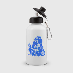 Бутылка спортивная с принтом Ганеша в Белгороде, металл | емкость — 500 мл, в комплекте две пластиковые крышки и карабин для крепления | Тематика изображения на принте: слон