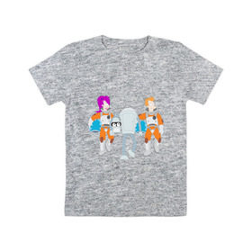 Детская футболка хлопок с принтом Футурама - Бендер держит голову в Белгороде, 100% хлопок | круглый вырез горловины, полуприлегающий силуэт, длина до линии бедер | bender | futurama | бендер | футурама