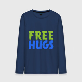 Мужской лонгслив хлопок с принтом Объятия бесплатно в Белгороде, 100% хлопок |  | free hugs | обнимать | объятия бесплатно | подарите людям свои теплые дружеские объятияобниматься