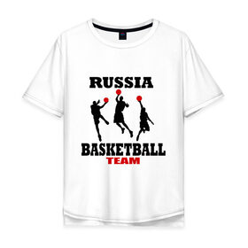 Мужская футболка хлопок Oversize с принтом Русский баскетбол в Белгороде, 100% хлопок | свободный крой, круглый ворот, “спинка” длиннее передней части | российский