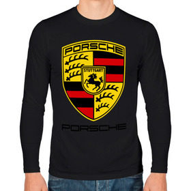 Мужской лонгслив хлопок с принтом Porsche (2) в Белгороде, 100% хлопок |  | porsche | авто2012 | логотип порше | порш | порше | поршель | символ порше