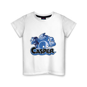 Детская футболка хлопок с принтом Casper в Белгороде, 100% хлопок | круглый вырез горловины, полуприлегающий силуэт, длина до линии бедер | casper | каспер | мультик | привидение