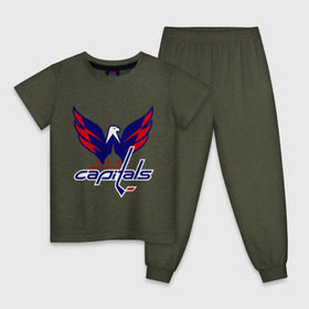 Детская пижама хлопок с принтом Овечкин (Washington Capitals) в Белгороде, 100% хлопок |  брюки и футболка прямого кроя, без карманов, на брюках мягкая резинка на поясе и по низу штанин
 | национальная хоккейная лига | нхл