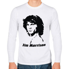 Мужской лонгслив хлопок с принтом Jim Morrison в Белгороде, 100% хлопок |  | morrison | джим морисон | лицо jim morrison | лицо джима морисона | морисон