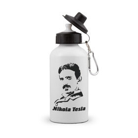Бутылка спортивная с принтом Nikola Tesla в Белгороде, металл | емкость — 500 мл, в комплекте две пластиковые крышки и карабин для крепления | nikola tesla | знаменитая личность | знаменитость | никола тесла | портрет | тесла | ученый | физик