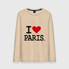 Мужской лонгслив хлопок с принтом I love Paris в Белгороде, 100% хлопок |  | Тематика изображения на принте: i love | i love paris | европа | париж | франция | французский | я люблю париж