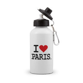 Бутылка спортивная с принтом I love Paris в Белгороде, металл | емкость — 500 мл, в комплекте две пластиковые крышки и карабин для крепления | i love | i love paris | европа | париж | франция | французский | я люблю париж