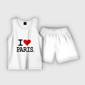 Детская пижама с шортами хлопок с принтом I love Paris в Белгороде,  |  | i love | i love paris | европа | париж | франция | французский | я люблю париж