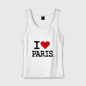 Женская майка хлопок с принтом I love Paris в Белгороде, 95% хлопок, 5% эластан |  | i love | i love paris | европа | париж | франция | французский | я люблю париж
