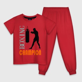 Детская пижама хлопок с принтом Boxing champion в Белгороде, 100% хлопок |  брюки и футболка прямого кроя, без карманов, на брюках мягкая резинка на поясе и по низу штанин
 | емельяненко