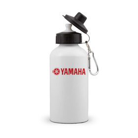 Бутылка спортивная с принтом Yamaha в Белгороде, металл | емкость — 500 мл, в комплекте две пластиковые крышки и карабин для крепления | Тематика изображения на принте: yamaha | байк | мотоциклы | моцик | ямаха