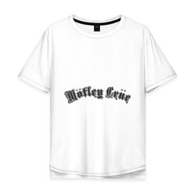 Мужская футболка хлопок Oversize с принтом Motley Crue в Белгороде, 100% хлопок | свободный крой, круглый ворот, “спинка” длиннее передней части | hard rock | hardrock | rock | лого motley crue | логотип motley crue | никки сикс | рок | томи ли | хард рок | хардрок | эмблема motley crue