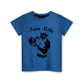 Детская футболка хлопок с принтом Майк Тайсон в Белгороде, 100% хлопок | круглый вырез горловины, полуприлегающий силуэт, длина до линии бедер | Тематика изображения на принте: mike tyson | железный майк