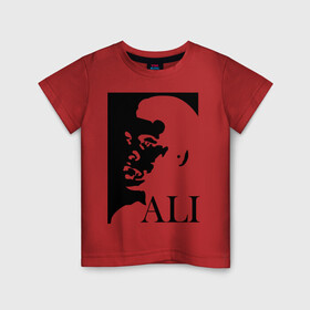 Детская футболка хлопок с принтом Мухамед Али в Белгороде, 100% хлопок | круглый вырез горловины, полуприлегающий силуэт, длина до линии бедер | мухаммад | мухаммед