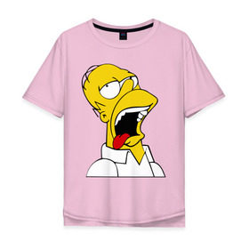 Мужская футболка хлопок Oversize с принтом Gomer Simpson (2) в Белгороде, 100% хлопок | свободный крой, круглый ворот, “спинка” длиннее передней части | гомер