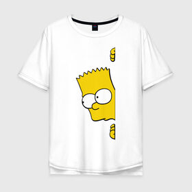 Мужская футболка хлопок Oversize с принтом Bart Simpson (3) в Белгороде, 100% хлопок | свободный крой, круглый ворот, “спинка” длиннее передней части | гомер