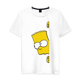 Мужская футболка хлопок с принтом Bart Simpson (3) в Белгороде, 100% хлопок | прямой крой, круглый вырез горловины, длина до линии бедер, слегка спущенное плечо. | Тематика изображения на принте: гомер