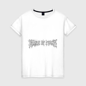 Женская футболка хлопок с принтом Cradle of Filth в Белгороде, 100% хлопок | прямой крой, круглый вырез горловины, длина до линии бедер, слегка спущенное плечо | лого cradle of filth | рок | рок группа cradle of filth | символика cradle of filth | эмблема cradle of filth