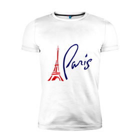 Мужская футболка премиум с принтом Paris (3) в Белгороде, 92% хлопок, 8% лайкра | приталенный силуэт, круглый вырез ворота, длина до линии бедра, короткий рукав | france | paris | европа | париж | франция | французский | эйфелева башня