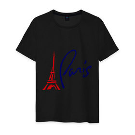 Мужская футболка хлопок с принтом Paris (3) в Белгороде, 100% хлопок | прямой крой, круглый вырез горловины, длина до линии бедер, слегка спущенное плечо. | france | paris | европа | париж | франция | французский | эйфелева башня