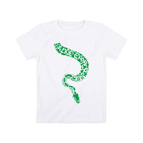 Детская футболка хлопок с принтом Alice Cooper змея в Белгороде, 100% хлопок | круглый вырез горловины, полуприлегающий силуэт, длина до линии бедер | Тематика изображения на принте: alice cooper | rock | змейка | змея | музыка | панк | рок | элис купер | элис купер змея