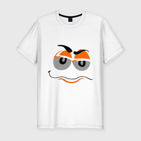 Мужская футболка премиум с принтом M&M`s face в Белгороде, 92% хлопок, 8% лайкра | приталенный силуэт, круглый вырез ворота, длина до линии бедра, короткий рукав | взгляд | конфеты | лицо | недовольный | шоколад