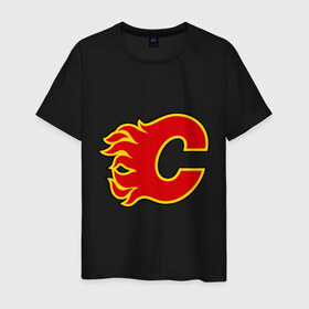 Мужская футболка хлопок с принтом Calgary Flames Iginla в Белгороде, 100% хлопок | прямой крой, круглый вырез горловины, длина до линии бедер, слегка спущенное плечо. | 