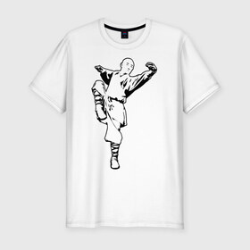 Мужская футболка премиум с принтом Кунг-фу в Белгороде, 92% хлопок, 8% лайкра | приталенный силуэт, круглый вырез ворота, длина до линии бедра, короткий рукав | 