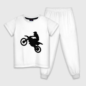 Детская пижама хлопок с принтом Мотоцикл (мотокросс) в Белгороде, 100% хлопок |  брюки и футболка прямого кроя, без карманов, на брюках мягкая резинка на поясе и по низу штанин
 | байк | байкер | мото | мотогонки | мотокросс | мотоцикл