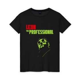 Женская футболка хлопок с принтом Leon the Professional в Белгороде, 100% хлопок | прямой крой, круглый вырез горловины, длина до линии бедер, слегка спущенное плечо | 