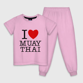 Детская пижама хлопок с принтом I love Muay Thai в Белгороде, 100% хлопок |  брюки и футболка прямого кроя, без карманов, на брюках мягкая резинка на поясе и по низу штанин
 | муай тай
