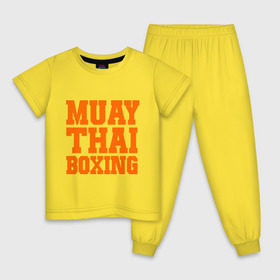 Детская пижама хлопок с принтом Muay Thai Boxing в Белгороде, 100% хлопок |  брюки и футболка прямого кроя, без карманов, на брюках мягкая резинка на поясе и по низу штанин
 | емельяненко | муай тай