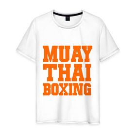 Мужская футболка хлопок с принтом Muay Thai Boxing в Белгороде, 100% хлопок | прямой крой, круглый вырез горловины, длина до линии бедер, слегка спущенное плечо. | емельяненко | муай тай