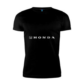 Мужская футболка премиум с принтом Honda (3) в Белгороде, 92% хлопок, 8% лайкра | приталенный силуэт, круглый вырез ворота, длина до линии бедра, короткий рукав | Тематика изображения на принте: логотип | машины | хонда