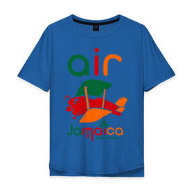 Мужская футболка хлопок Oversize с принтом Самолетик в Белгороде, 100% хлопок | свободный крой, круглый ворот, “спинка” длиннее передней части | Тематика изображения на принте: jamaica | самолет | самолетик | ямайка