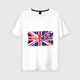 Женская футболка хлопок Oversize с принтом England Urban flag в Белгороде, 100% хлопок | свободный крой, круглый ворот, спущенный рукав, длина до линии бедер
 | 5262 | england | gb | uk | urban style | англия | британия | британский флаг | великобритания | флаги