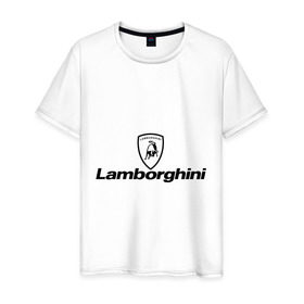 Мужская футболка хлопок с принтом Lamborghini в Белгороде, 100% хлопок | прямой крой, круглый вырез горловины, длина до линии бедер, слегка спущенное плечо. | lamborghini | авто | автомобиль | ламборджини | машины | тачки